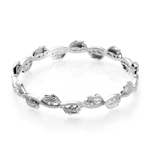 Diamond Accent Bangle (Size 8) in Platinum Plated