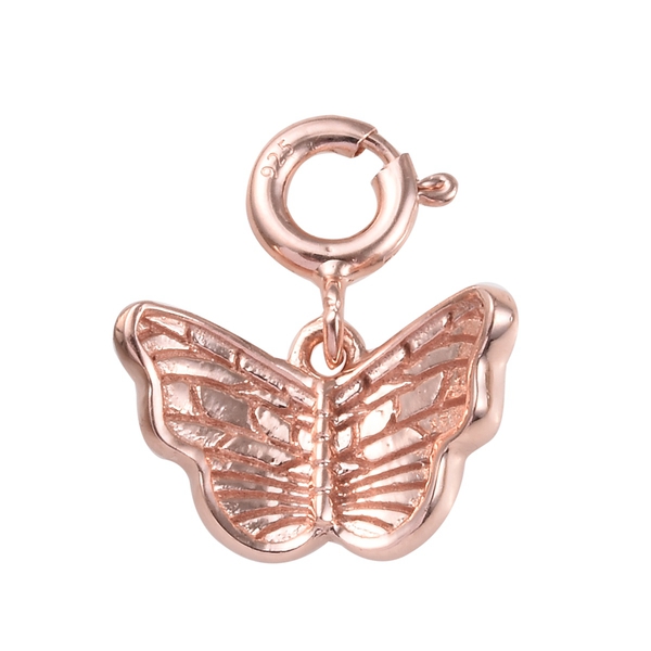 Rose Gold Overlay Sterling Silver Butterfly Charm
