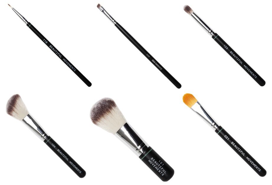 Beautiful Movements- Makeup Brushes - Angled Eyeliner, Eyeshadow, Eyeliner Brush, Concealer Brush an