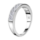 Moissanite Half Eternity Ring in Rhodium Overlay Sterling Silver 1.33 Ct.