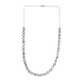 Artisan Crafted Polki Diamond Necklace (Size - 16 and 4 Inch Extender) in Platinum Overlay Sterling Silver,  Silver Wt. 19.47 Gms