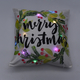 Christmas Theme LED Cushion Cover with Filling (Size 45 Cm) - White, Green & Red