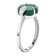 Malachite and Natural Cambodian Zircon Floral Ring in Sterling Silver 3.84 Ct.