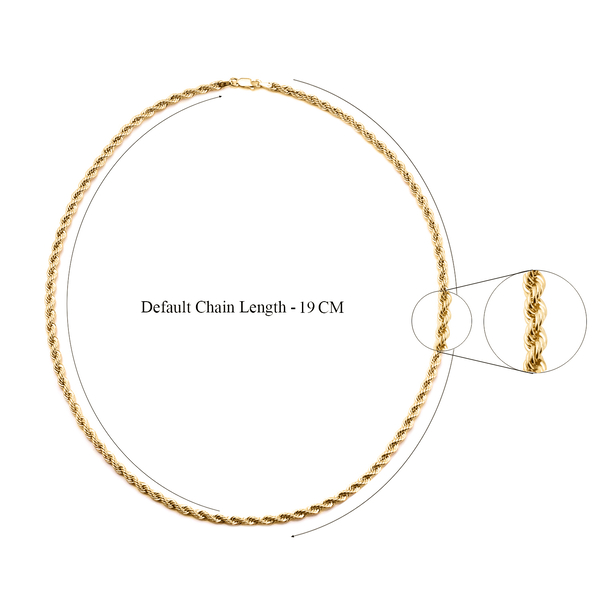 RACHEL GALLEY - Hatton Garden Close Out Deal-  9K Yellow Gold Rope Necklace (Size - 20) With Lobster Clasp, Gold Wt. 6.70 Gms