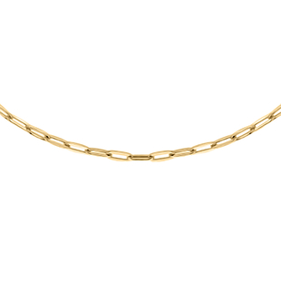 Hatton Garden Close Out Deal- 9K Yellow Gold Paper Clip Necklace (Size - 24) with Spring Ring Clasp