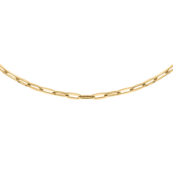 Hatton Garden Close Out Deal- 9K Yellow Gold Paper Clip Necklace (Size - 24) with Spring Ring Clasp