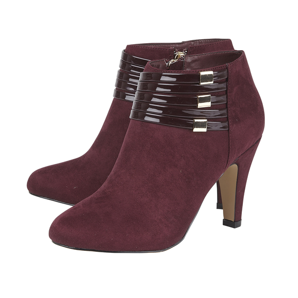 Lotus Nell Closed Toe Shoe Boot in Burgundy