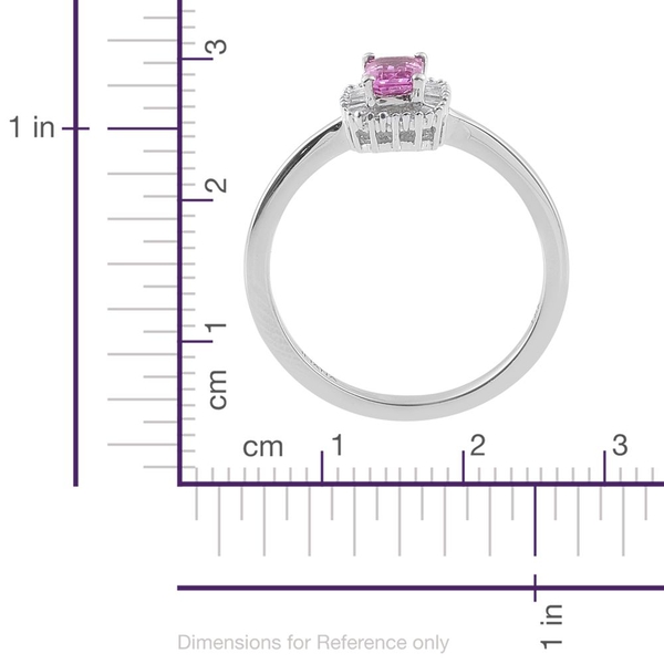 ILIANA 18K White Gold AAA Pink Sapphire (Oct), Diamond (SI/G-H) Ring 0.700 Ct.