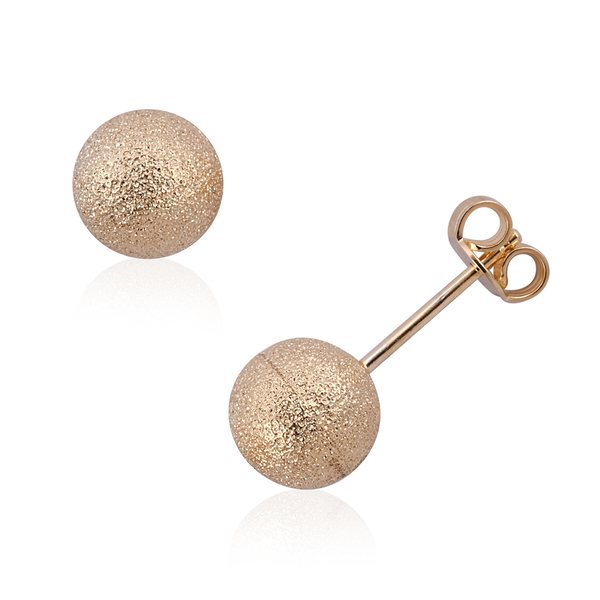 Royal Bali Collection - 9K Yellow Gold Ball Stud Earrings (with Push Back).Gold Wt 1.40 Gms