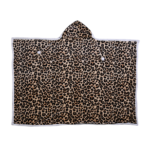Comfortable Leopard Pattern Hoodie Blanket - Brown