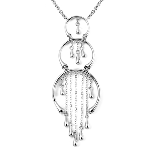 LucyQ Drip Collection - Rhodium Overlay Sterling Silver Necklace (Size 16 with 4 inch Extender) in R
