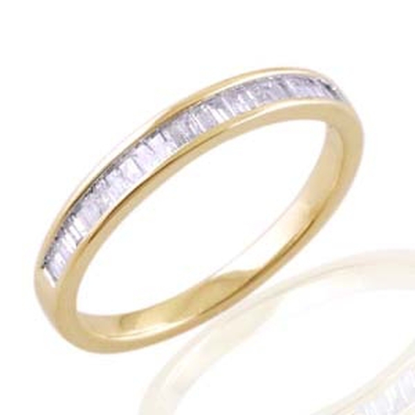 9K Y Gold SGL Certified Diamond (Bgt) (I3/ G-H) Half Eternity Band Ring 0.500 Ct.
