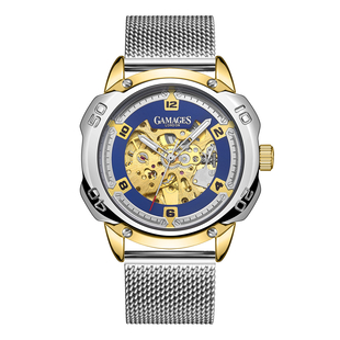 GAMAGES OF LONDON Bionic Automatic Movement Blue Dial Water Resistant Watch with Silver Colour Mesh Bracelet