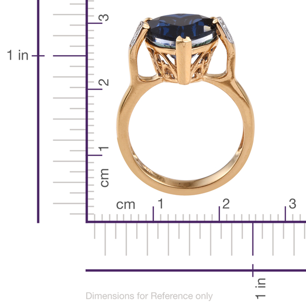 Ceylon Colour Quartz (Hrt 5.75 Ct), Diamond Ring in 14K Gold Overlay Sterling Silver 5.760 Ct.