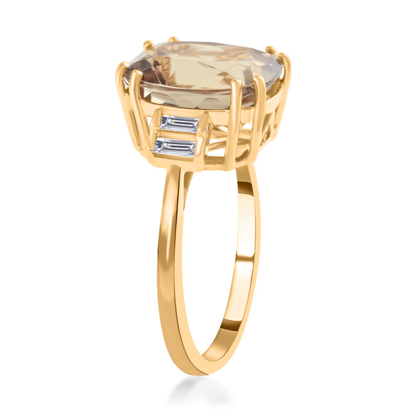 Certified and Appraised ILIANA 18K Yellow Gold AAA Turkizite, Diamond (G-H, SI) (0.20 cts) Ring (Size 6.0) (3.25 g) 5.10 ctw