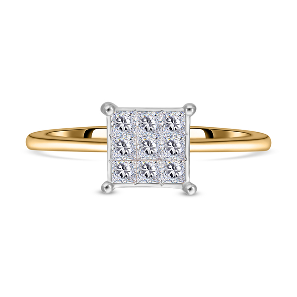 9K Yellow Gold SGL Certified Diamond (I3/G-H) Ring 0.50 Ct.