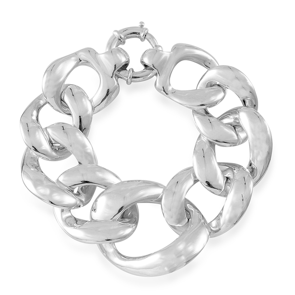 Vicenza Collection-Sterling Silver Curb Bracelet (Size 8), Silver wt 36.08 Gms.