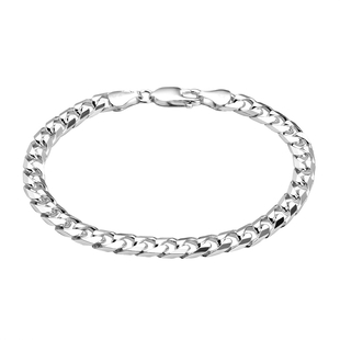 Sterling Silver Curb Bracelet (Size - 7.25) With Lobster Clasp, Silver Wt. 11.60 Gms