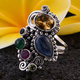 Sajen Silver GEM HEALING Collection- Kyanite, Citrine and Multi Gemstone Ring in Sterling Silver 5.5
