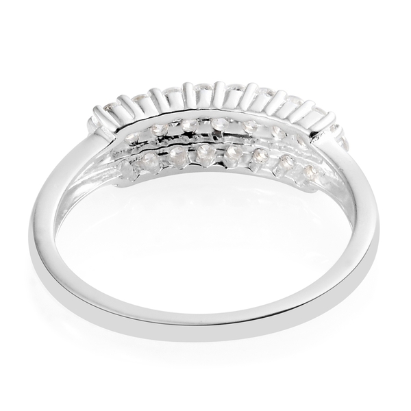 J Francis Sterling Silver (Rnd) Cluster Ring Made with Finest CZ