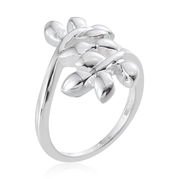 Sterling Silver Leaves Crossover Ring, Silver wt 4.13 Gms.