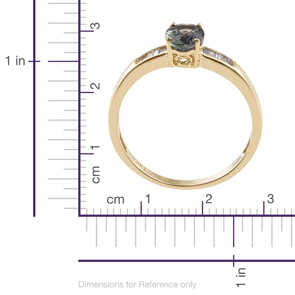 Limited Available-14K Yellow Gold Bi Colour Tanzanite (Ovl 1.02 Ct), Diamond (I2-I3/G-H) Ring 1.150 Ct.