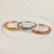 Set of 3 - Champagne, Blue and Yellow Diamond Half Eternity Ring in Silver, Gold and Rose Gold Overlay Sterling Silver 0.33 Ct.