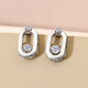Moissanite Dangling Earrings (With Push Back) in Platinum Overlay Sterling Silver