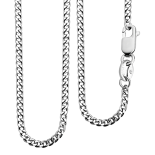 950 Platinum Diamond Cut Curb Necklace (Size - 22) with Lobster Clasp,Platinum Wt. 8.80 Gms