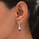 Amethyst Flower Drop Earrings (With Lever Back) in Sterling Silver 3.60 Ct.