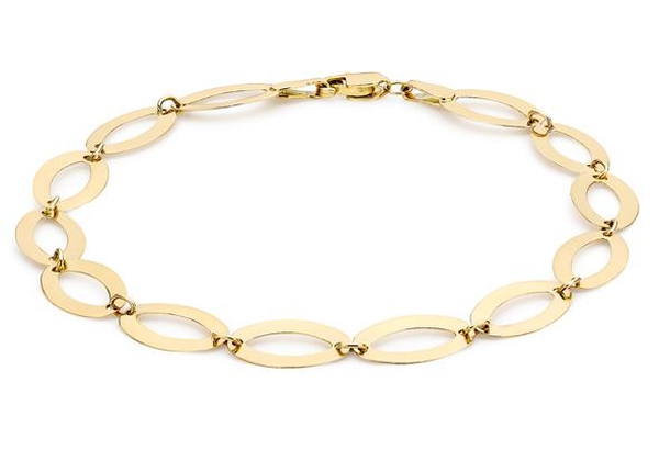 Close Out Deal 9K Yellow Gold Oval Link Bracelet (Size 7), Gold Wt. 1.70 Gms.
