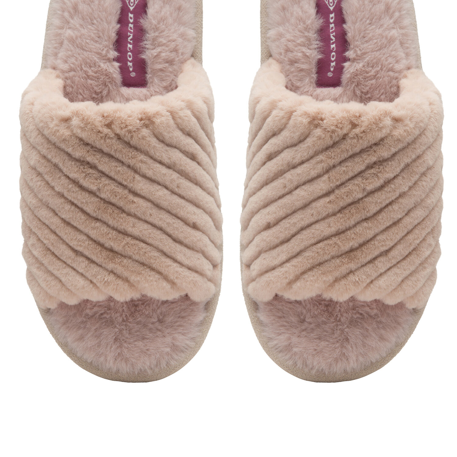 Dunlop Phoebe Ladies Memory Foam Faux Fur Lined Slip On Mule Slippers (Size- 4)