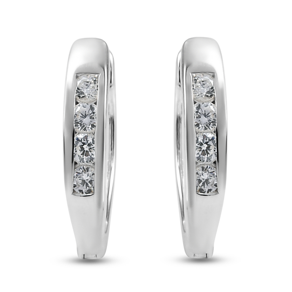 Lustro Stella Sterling Silver Hoop Earrings Made with Finest CZ