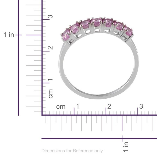 9K W Gold Pink Sapphire (Ovl) 7 Stone Ring 1.250 Ct.