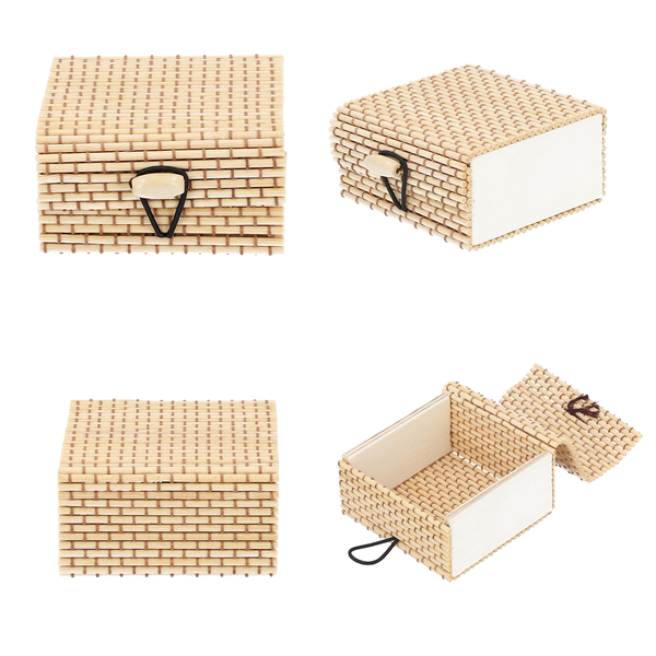 Set of 6 - Rectangular Shape Bamboo Organizer (Size 7x7x4 Cm) - Multi