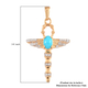 Arizona Sleeping Beauty Turquoise and Natural Cambodian Zircon Pendant in 14K Gold Overlay Sterling Silver