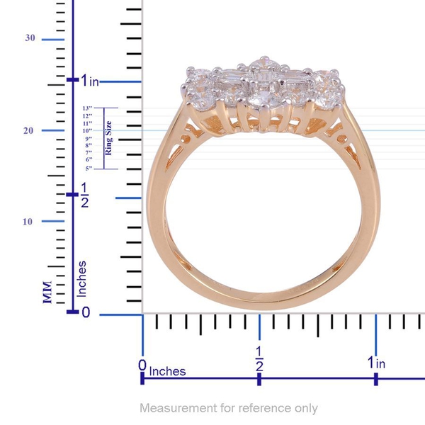 ILIANA 18K Y Gold IGI Certified Diamond (Bgt) (SI/ F-G) Boat Cluster Ring 1.000 Ct.