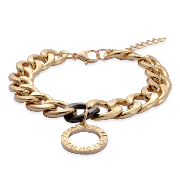 Circle Of Love Charm Bracelet (Size 7.5) in Gold Tone