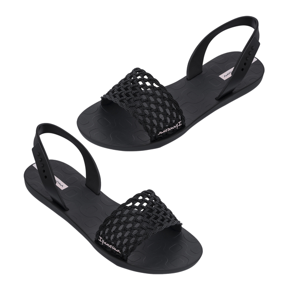Ipanema Breezy Sandal with Adjustable Ankle Strap (Size 3) - Black