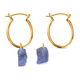 2 Piece Set - Tanzanite Pendant and Detachable Hoop Earrings with Clasp in 14K Gold Overlay Sterling Silver 12.04 Ct.