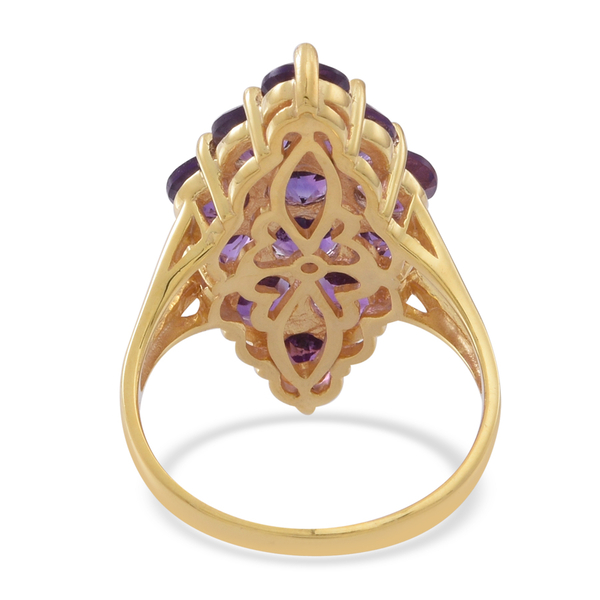 Amethyst (Rnd) Cluster Ring in 14K Gold Overlay Sterling Silver 9.000 Ct.