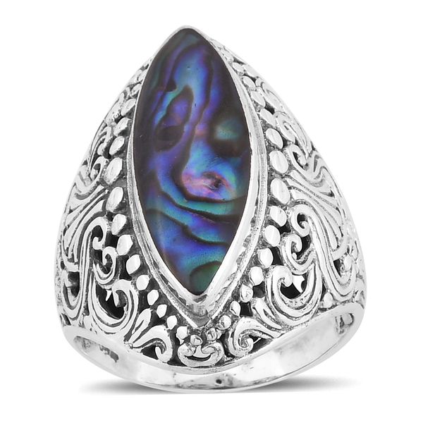 Royal Bali Collection Abalone Shell Ring in Sterling Silver, Silver wt 7.60 Gms.