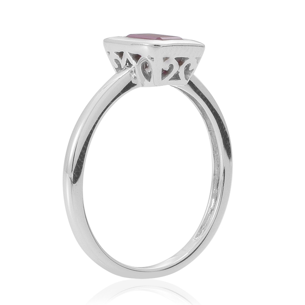 9K W Gold Ruby (Oct) Solitaire Ring 1.000 Ct.