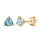 Paraibe Apatite Stud Earrings (With Push Back) in 14K Gold Overlay Sterling Silver 1.89 Ct.