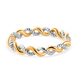 Platinum and Yellow Gold Overlay Sterling Silver Twisted Band Ring