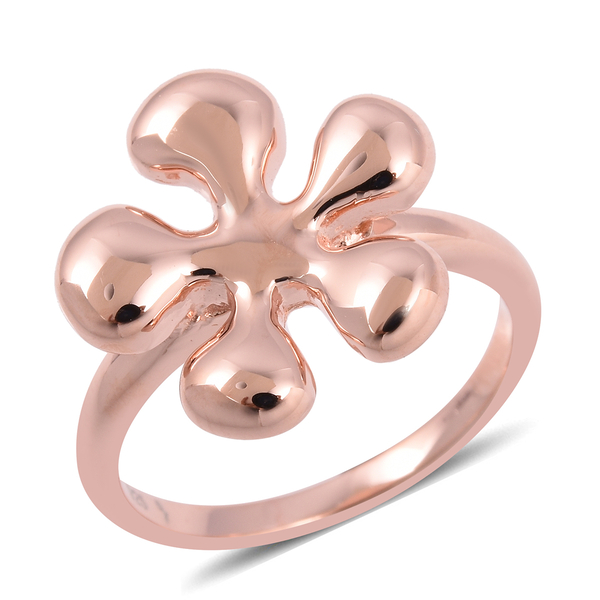 Lucy Q Rose Splash Ring in Gold Plated Sterling Silver