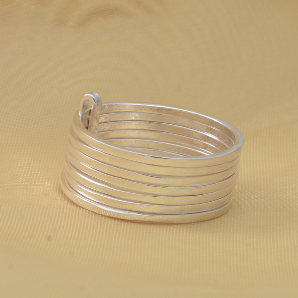 Sterling Silver Multi Spiral Ring, Silver Wt 5.20 Gms