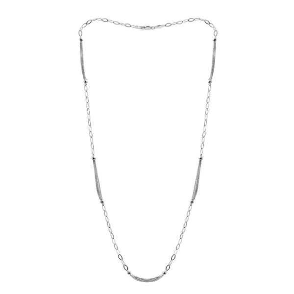 Close Out Deal Rhodium Plated Sterling Silver Necklace (Size 24), Silver wt 6.00 Gms.