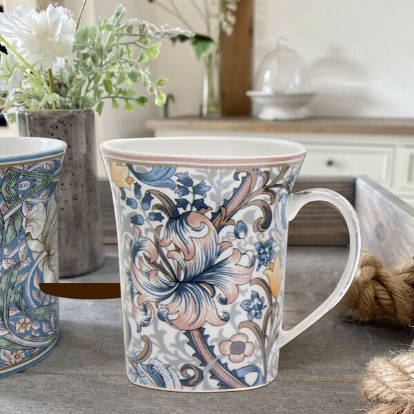 Lesser & Pavey - Tazza da caffè in ceramica per la casa o il lavoro, grandi tazze per bevande calde, tazze da tè e caffè in giacinto William Morris