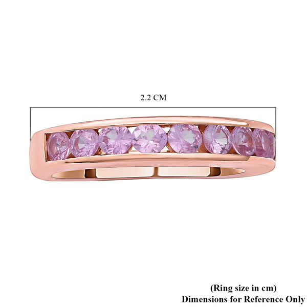 Pink Sapphire Half Eternity Band Ring in Rose Gold Overlay Sterling Silver 1.00 Ct